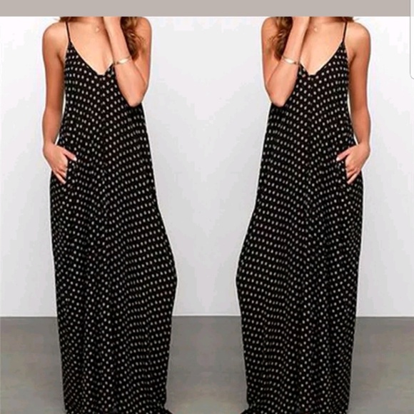 Jersey Maxi Dress w Pockets NWT Adjustable Straps - Picture 2 of 8